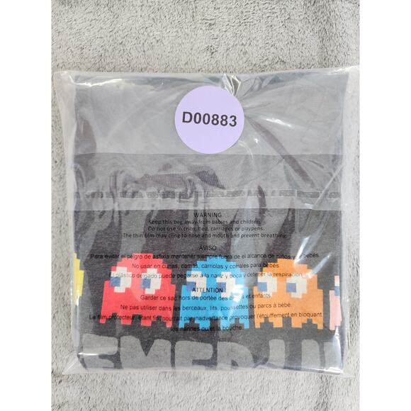 Pac-man Crew Neck Short Sleeve Graphic Tee Size S Gray Gaming Ghosts Humor - Picture 6 of 6